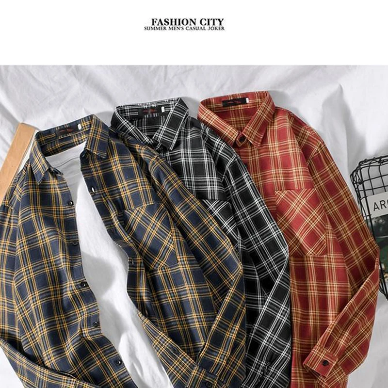 Korean Style Oversized Plaid Shirt Women Tops Turn-Down Collar Loose Long Sleeve Casual Shirts 2020 Fashion Many Colour - Image 2