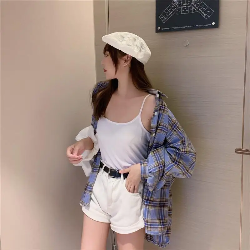 Korean Style Plaid Classic Loose Shirts Blouse Women Daily All-match Cute Student Women Clothing 2020 New - Image 4