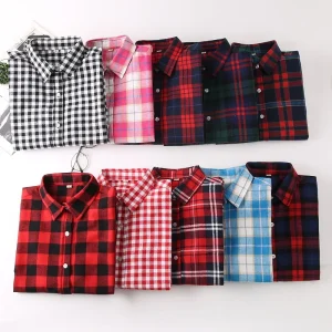 Autumn and Winter 2020 New Plaid Shirt Women's Long Sleeve Cotton Ground Wool Large Size Shirt Korean Loose Fashion Coat